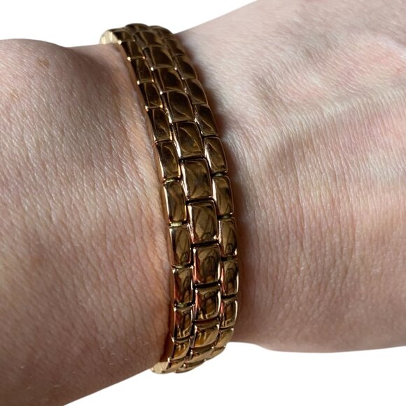 Michael Kors Rose Gold Tone Adjustable Watch Link Style silk corded bracelet - Picture 3 of 15